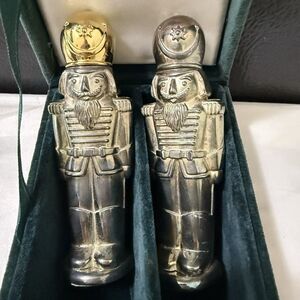 Godinger Silver Plate Nutcracker Toy Soldier Salt & Pepper Shakers Box Set 90’s